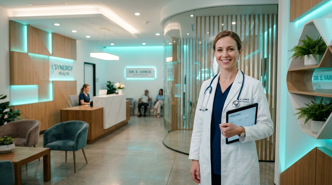 Doctor providing thoughtful care in a modern medical center
